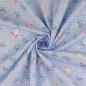 Preview: Baumwoll Druck kleine Mäuseballarina auf Hellblau
